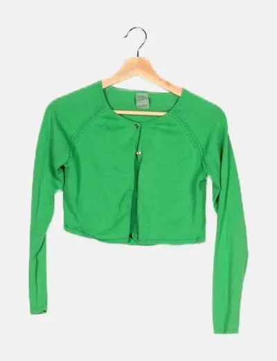 Zara Chaqueta verde punto