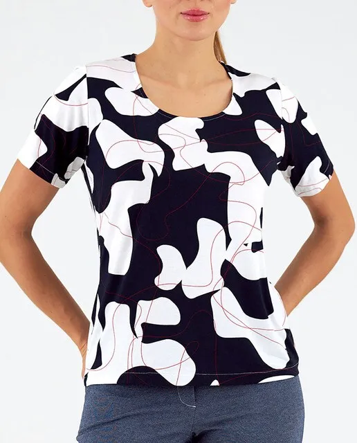 Zero Camiseta de mujer cuello redondo manga corta